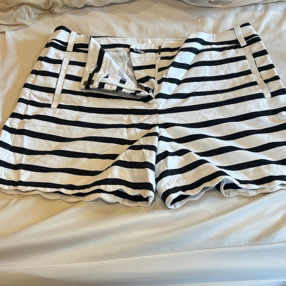 Striped Black and White Women's Shorts